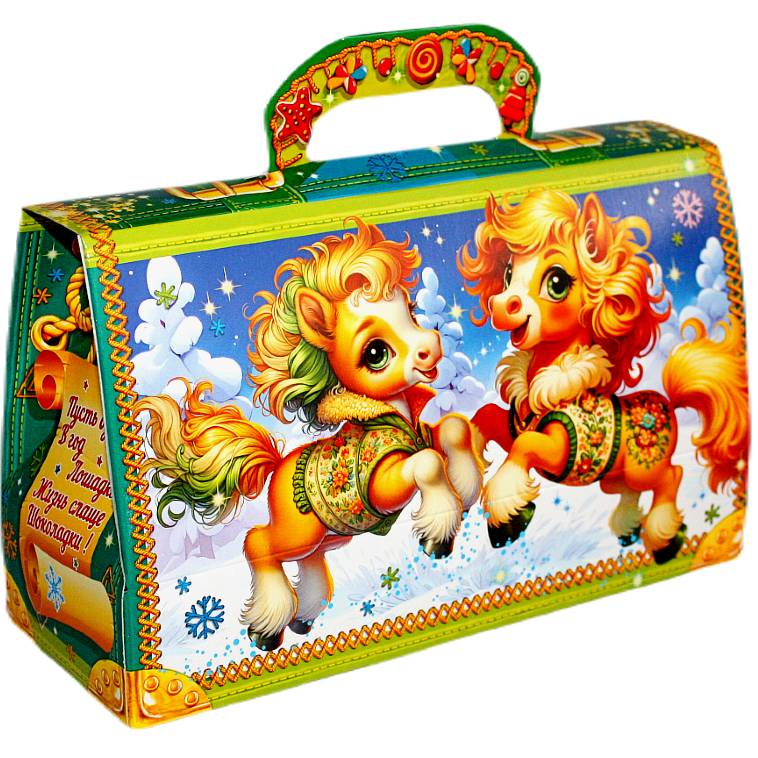 Детский новогодний подарок в картонной упаковке весом 750 грамм
